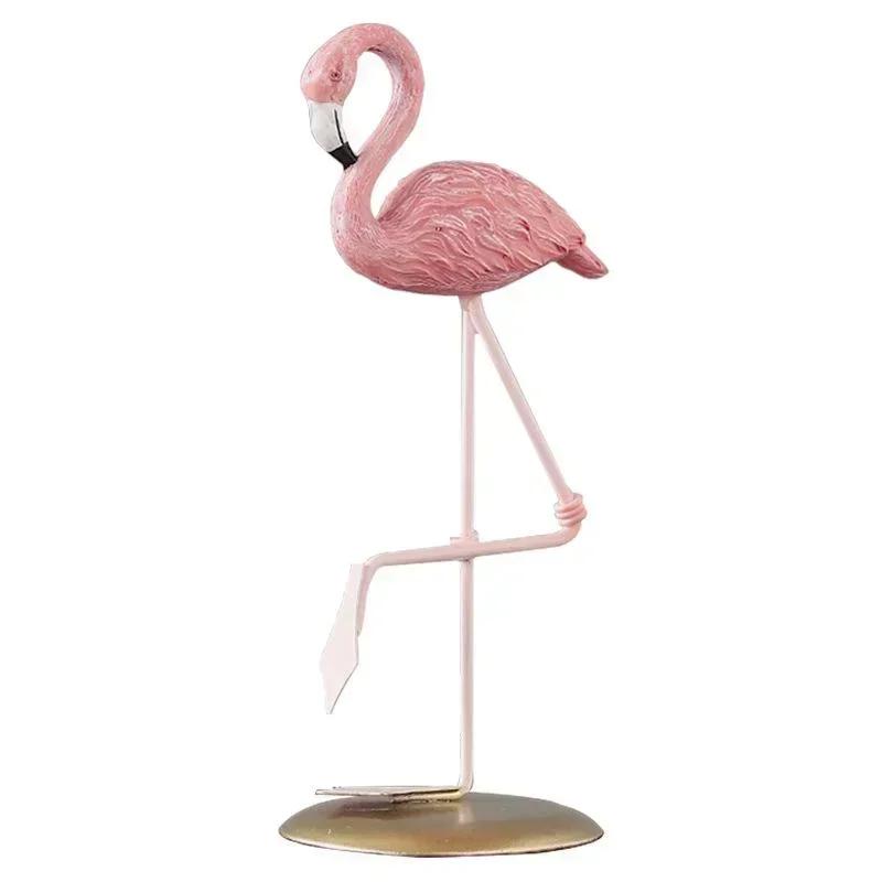 Creative Resin Figurines Crafts Ins Flamingo Ornament Home Living Room Desktop Decorations Desk Cartoon Accessories Miniatures