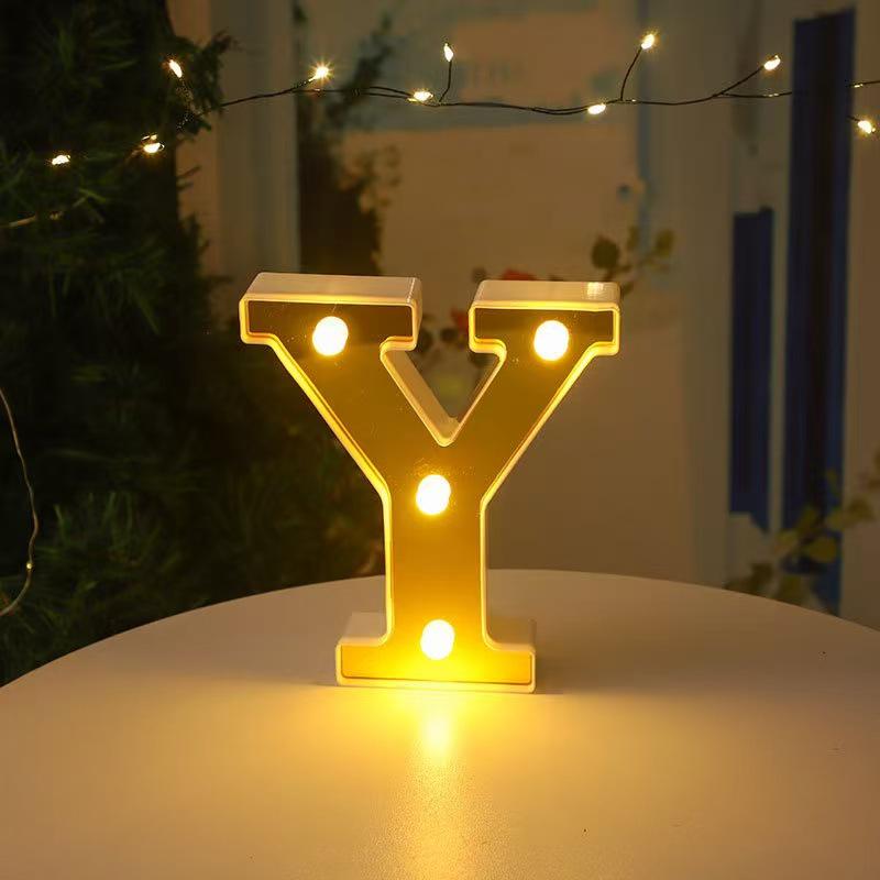 Gold LED Mirror Letter Lights - Romantic Birthday and Festive Décor