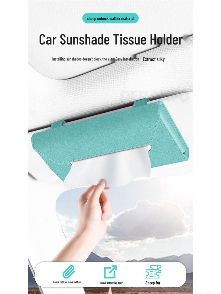 Universal Car Sun Visor Hanging Tissue Box - High-End Interior Napkin Holder