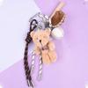 Cute Cartoon Little Bear Keychain Creative Plush Doll Keyring  Bag Pendant Handbag Hanging Decoration Key Accessories