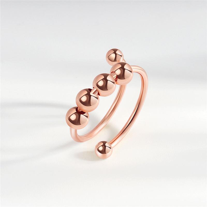 Fidget Spinner Rings for Women Crystal Flower Sun Star Moon Beads Anti Stress Anxiety Ring Rotatable Jewelry