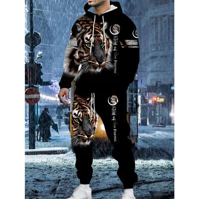 Winter and Autumn Hot Sale New 3D Printed Sweatpants and Hoodie Set Sportswear Men's Clothing Set Street Sportswear Suit