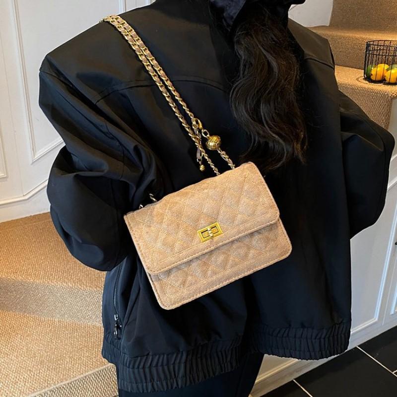 Mini Square Shoulder Bag Women PU Leather Crossbody With Chain Strap Chic Small Handbag Daily Use