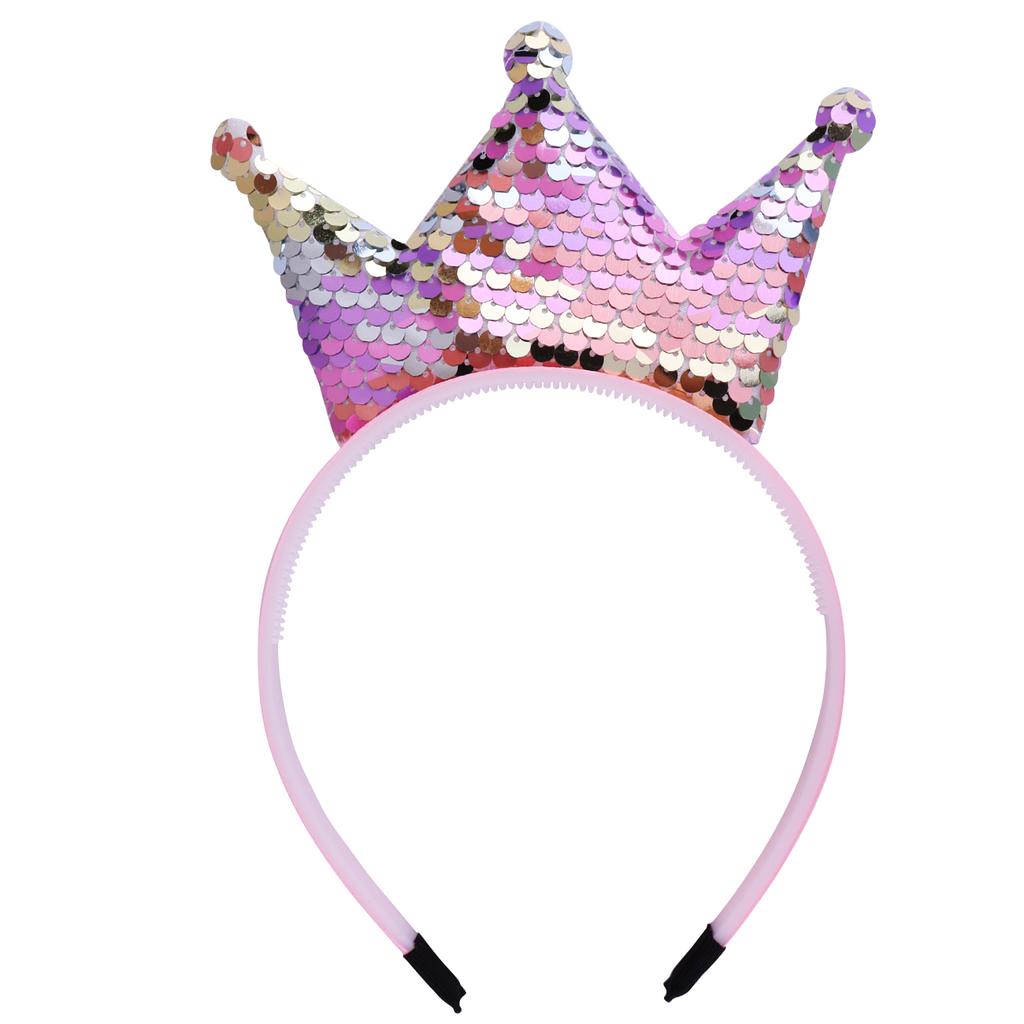 Sequins Crown Headband Girls Hair Bands Glitter Crowns Hair Hoop Women Hair Accessories for Party Favors Headdress Gift
