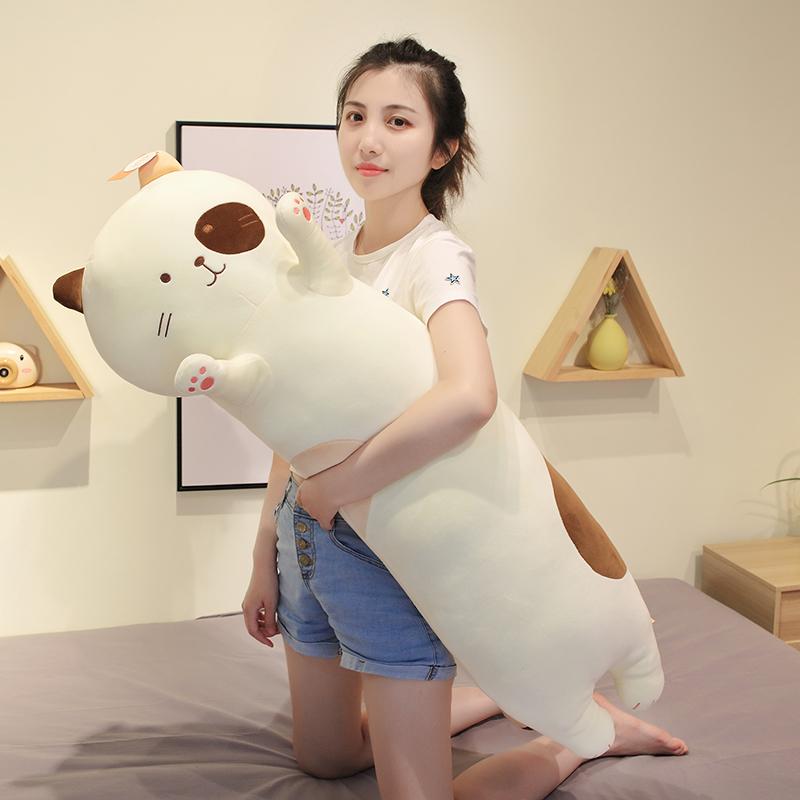 Cat Plush Toys Super Cute Plush Toy Cartoon Cat Long Pillow Stuffed Doll Birthday Christmas Gift