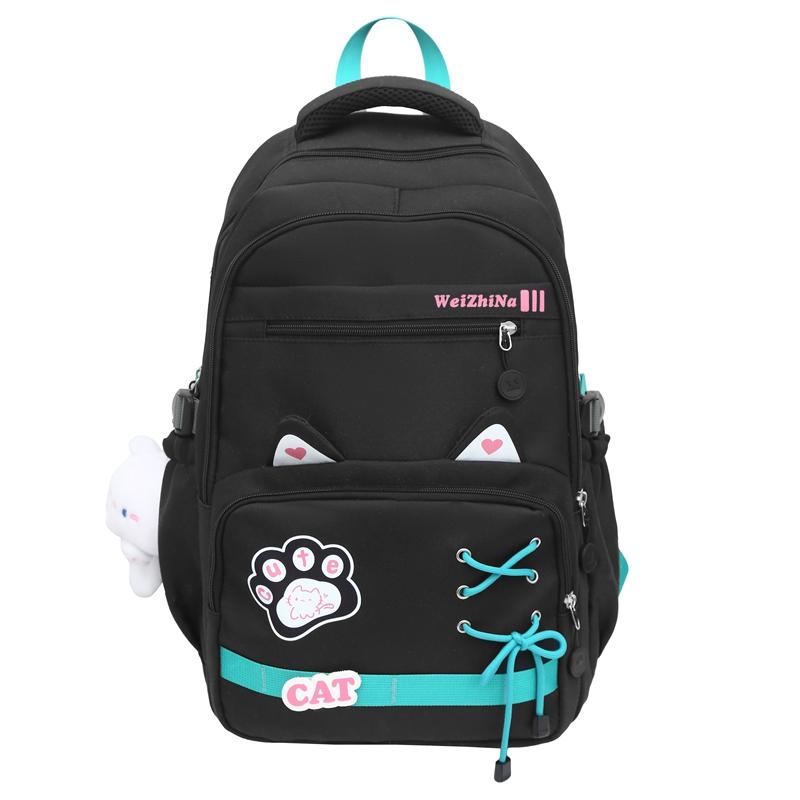Middle School Student Schoolbag Women's Lightweight Backpack Cartoon Cat Large Capacity Backpack