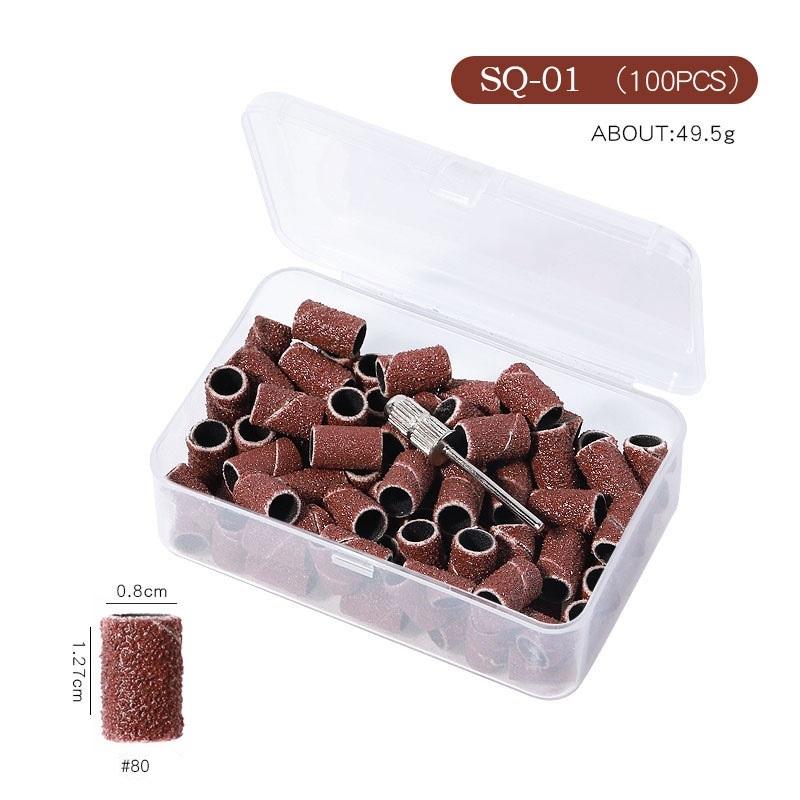 NAD031 Replaceable Emery Nail Files & Sanding Bands 80/120/180 Set for Manicure Pedicure Nails Drill Supplies Box package
