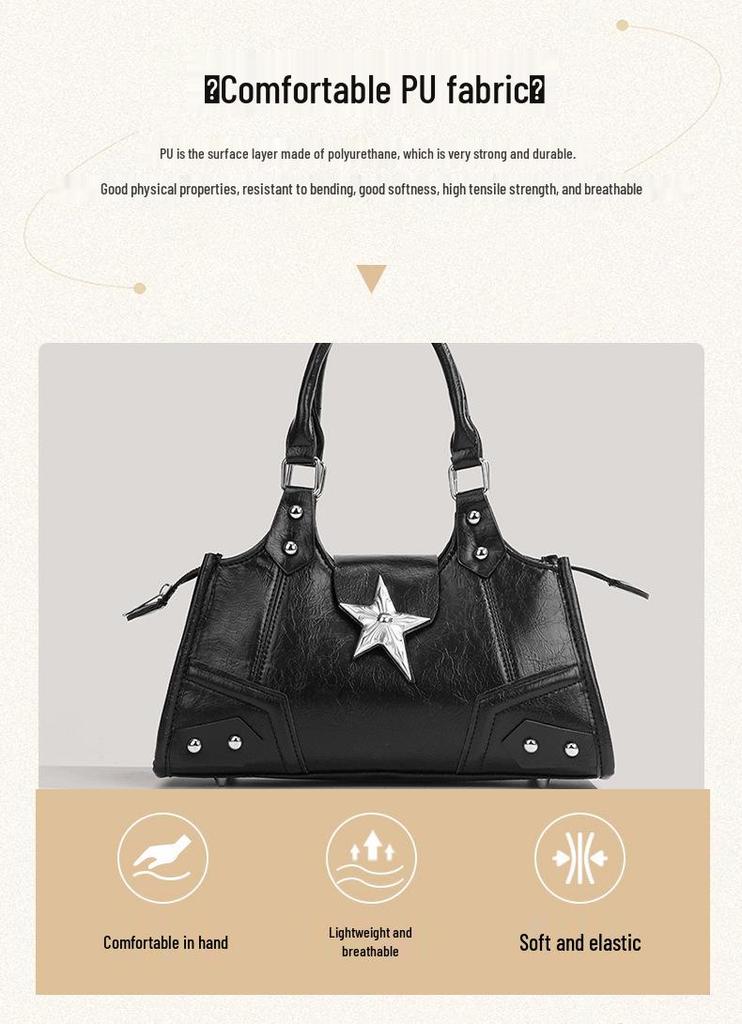 Discarded Star 2026 Y2K Punk Spicy Girl Motorcycle Underarm Shoulder Handbag