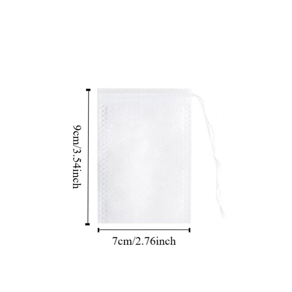 300 Stück Praktische 9x7cm Teebeutel Einweg Baumwolle Zugband Gewürzbeutel Siebe Funktion Suppenbeutel Kräuteraufguss