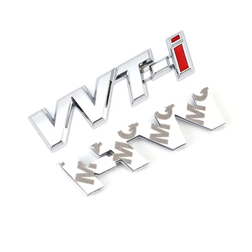 Car Sticker Emblem Auto Side Wings Badge Decal Dual VVT-i VVTi Camry Chr Avensis Reiz (Dual VVT-i Silver)