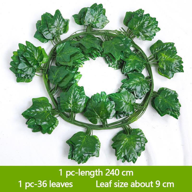 12-Piece Discount Set Ivy 240Cm Green Plastic Artificial Plant Leaf Vine Wedding Arch Home Bathroom Decoration Garland Party
