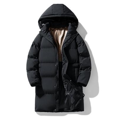 Hooded Cotton Jacket Men's Winter Mid To Long Length Cotton Jacket Fashionable Thick Warm Top Cotton Coat Jacket