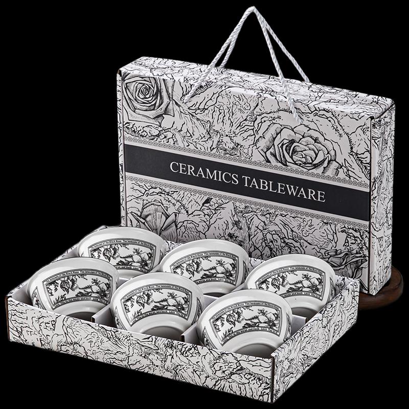 Black Rose Ceramic Tableware Gift Set