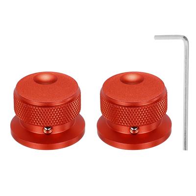 Uxcell Aluminum Potentiometer Universal Volume Tone Control Knob with Oval Groove Indicator for Red 2-Piece Knob, 1/4" (6mm) Guitar, 4/5" (30x20mm)