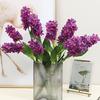 Flores de Jacinto Artificiais 19" Galho de Jacinto Falso Toque Real para Vaso Decoração de Casamento Casa Jardim Escritório