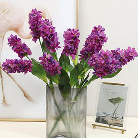 Flores de Jacinto Artificiais 19" Galho de Jacinto Falso Toque Real para Vaso Decoração de Casamento Casa Jardim Escritório