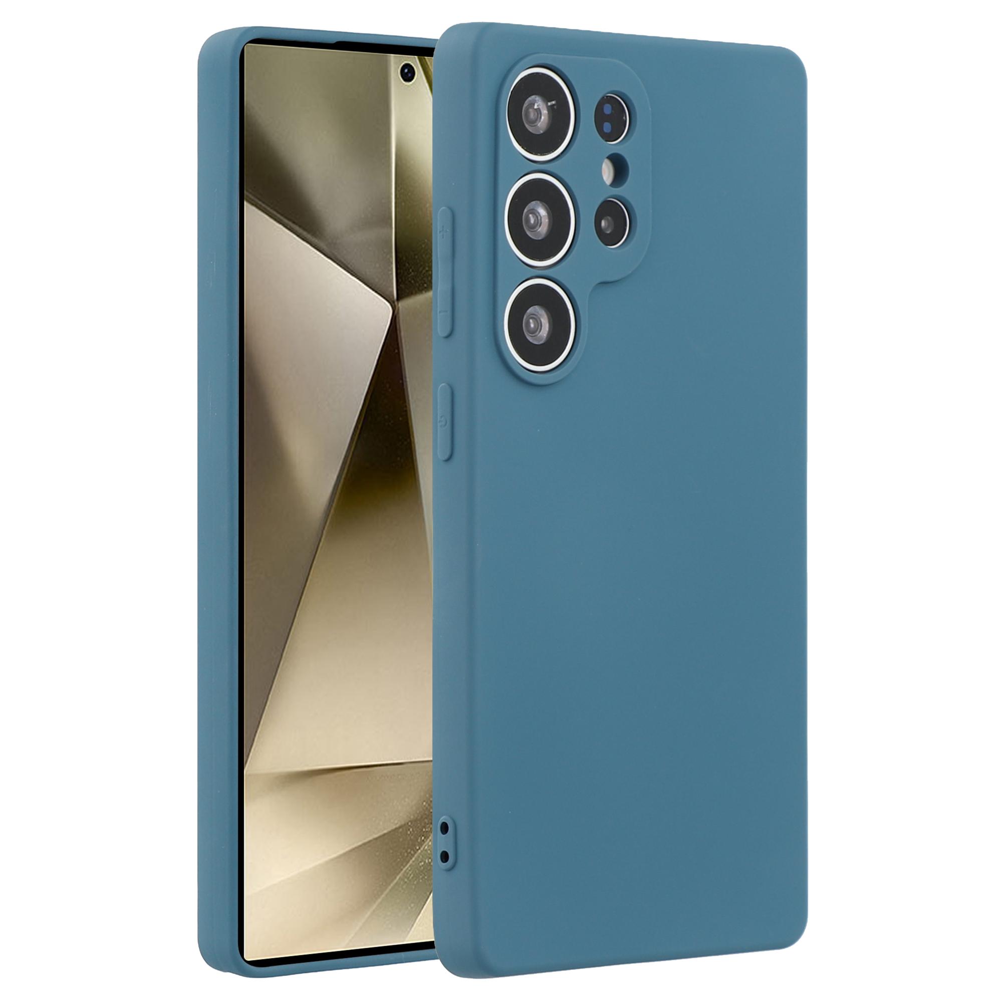 

For Samsung Galaxy S25 Ultra Case TPU Back Soft Anti-Scratch Fiber Lining Phone Cover Sapphire