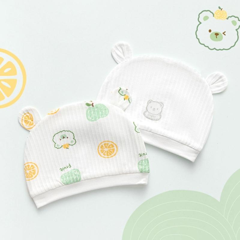 Stylish Infant Beanie Cap 0-1 Month Boys Girls Warm Bonnet Soft Breathable Baby Hat Newborn Fetal Cap for Indoor Outdoor