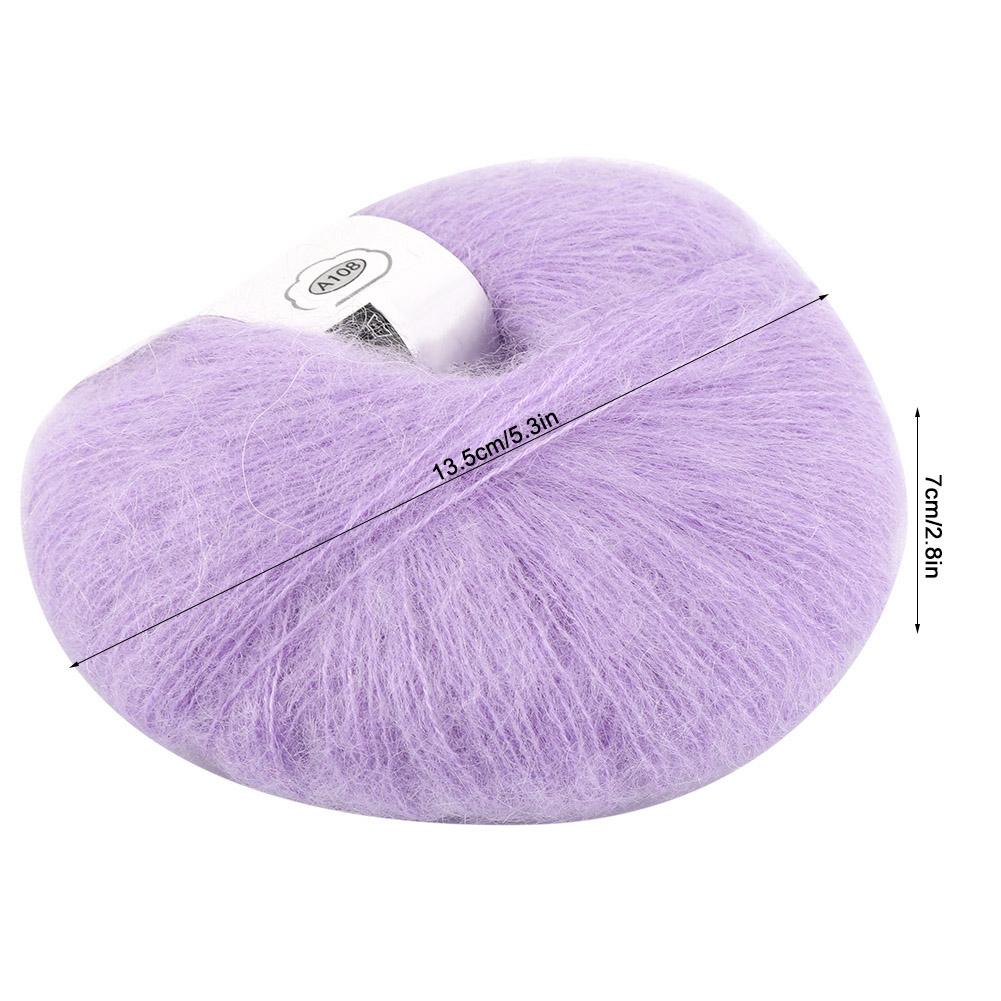 Weiches Mohair-Strickwollgarn, DIY-Schal, Häkelgarn, Zubehör (lila)