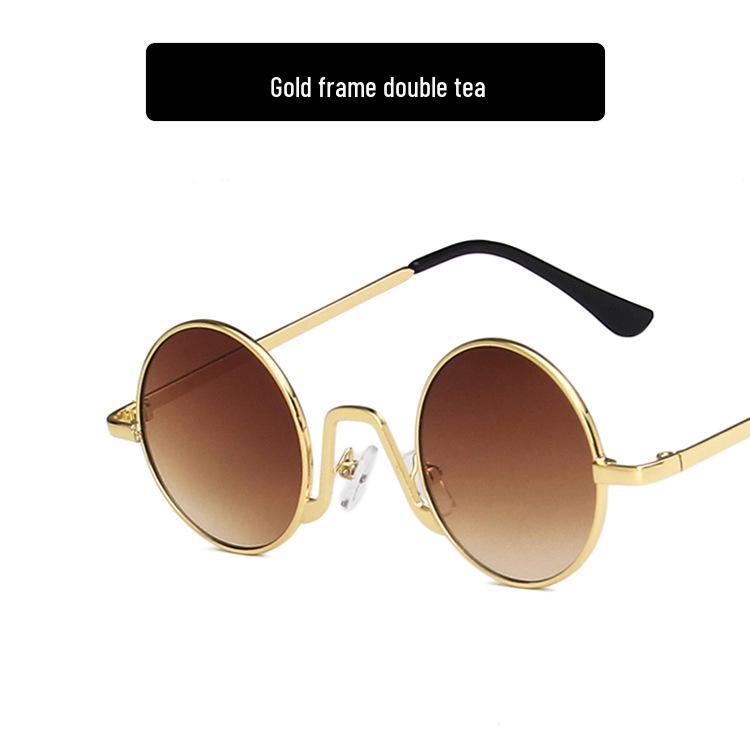 Women's 2022 Retro Korean Style Metal Round Sunglasses - Small Face, Internet Celebrity Fashion