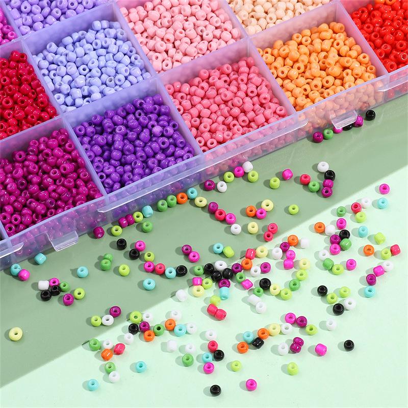 24-Grid Glass Seed Bead Set: Hot & Cold Colors for Handmade DIY Jewelry - Bracelets, Necklaces, and Accessories