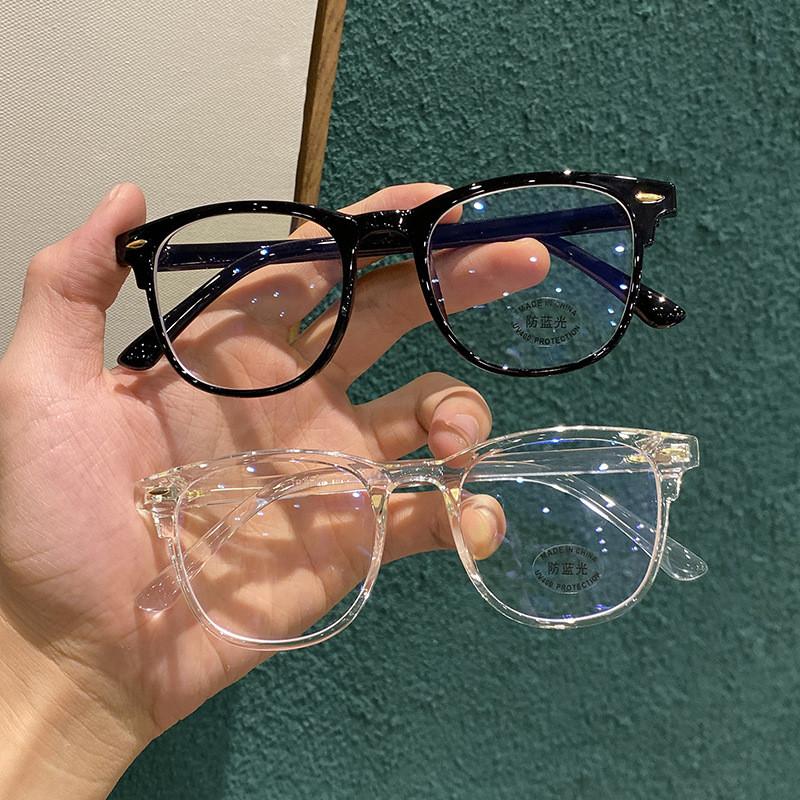 2Pcs Classic Transparent Computer Glasses Frame Women Men Anti Blue Light Glasses Blocking Glasses Optical Glasses Lenses