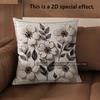 2D Floral Embroidered Pattern Digital Pillow Covers Pattern Cushion Cover Suitable For Sofa Bedroom Car Pillow Cover