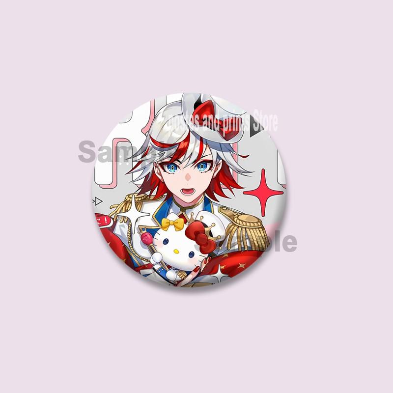 Cartoon Game Merold Kurode Hallritt Brooch Anime Fragaria Memories Lapel Pins Plastic Round Badge for Bag Hat Jewelry XMAS Gifts