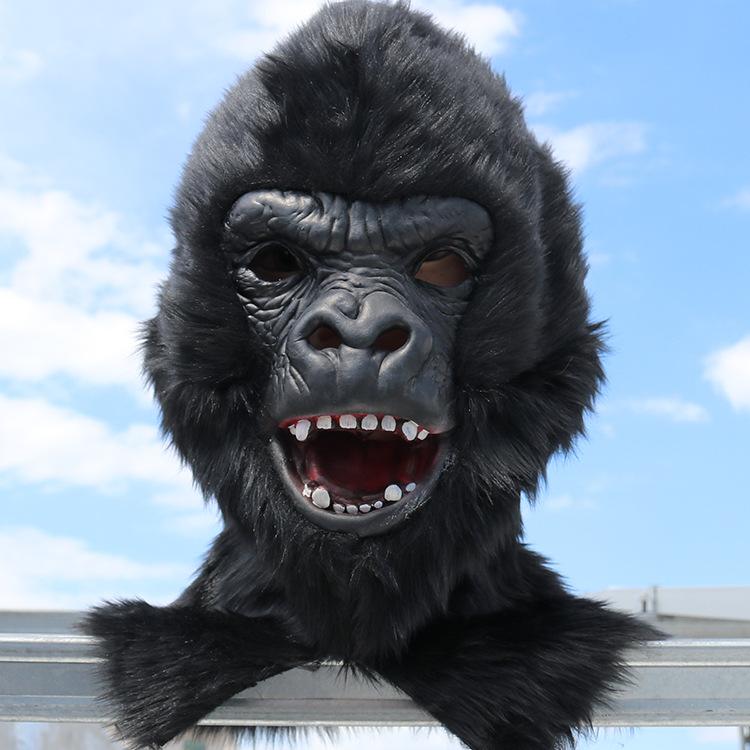 Maska opice King Kong Latexová zvířecí pokrývka hlavy Halloweenská cosplay Zábavná party kostým rekvizity