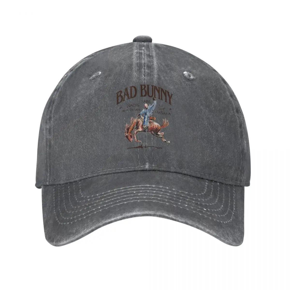 

Vintage Bad Bunny Nadie Sabe Album Baseball Caps for Men Women Distressed Denim Snapback Cap Most Wanted Tour 2024 Outdoor Cap One Size темно-сірий