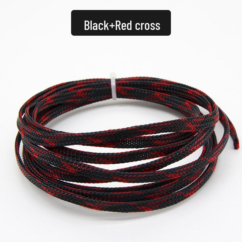 PET Braided Expandable 3mm Snakeskin Mesh Audio Cable Sleeve, Nylon Shockproof, 5 Meters
