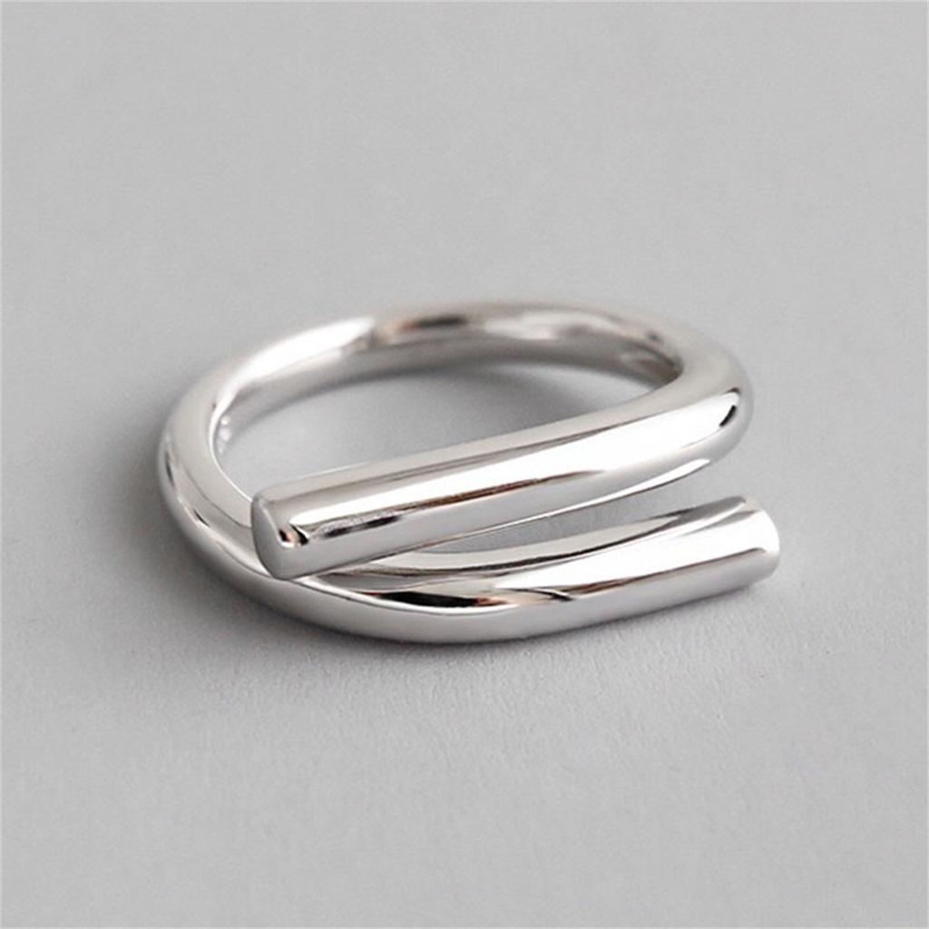 Punk Geometric Irregular Liquid Lava Waterdrop Shaped Open Rings For Women Vintage Silver Color Metal Rings Personality Jewelry