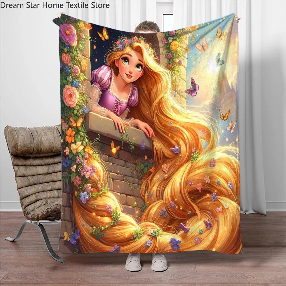 Kreslená Rapunzel Flanelová deka Dětská teplá měkká deka na pohovku postel Krycí deka Vhodná k narozeninám Suvenýry Dárky