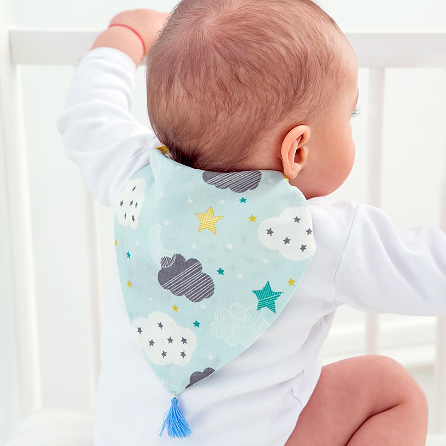 

Cartoon Printing Cotton Gauze Sweat Absorbent Wicking Towel with Tassel Pendant Cloud#0