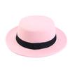 British Style Imitation Woolen Flat Top Top Hat Retro Felt Jazz Hat Versatile Clothing Hat LM-