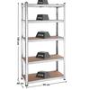 5-level Shelving, Set of 2 Steel Storage Shelving, Assembly Without Tools, for Garage, Shed, Load Capacity 875 Kg,