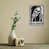 Vintage Skull Sign - "Stay Positive" 8x12 Inch Humorous Metal Decor for Alternative Spaces