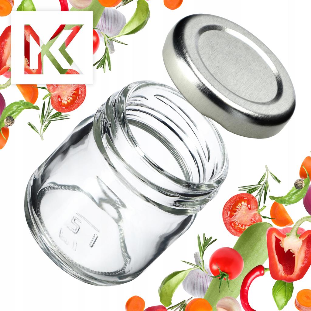 KADAX 10x Słoik Szklany Słoiczek 40ml Na miód Przyprawy Prezent + Zakrętki