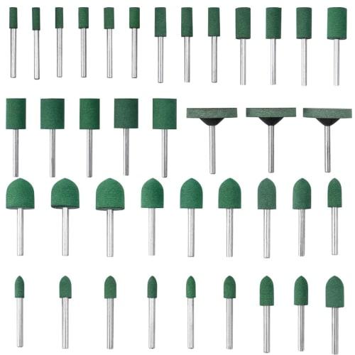 Wolfride Rubber Grinding Stones with Shanks, 5 Types of Grinding Bits, Cylindrical and Bullet Shapes, Grinding Rubber Grinding Stones for Electric Dri