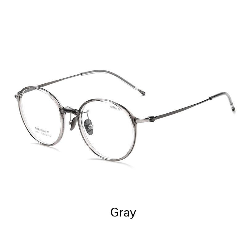 

Women s Retro Round Pure Titanium Glasses Frame Luxury Ultralight Trendy Decorative Eyeglasses Frame Computer Spectacles Demo lens серый