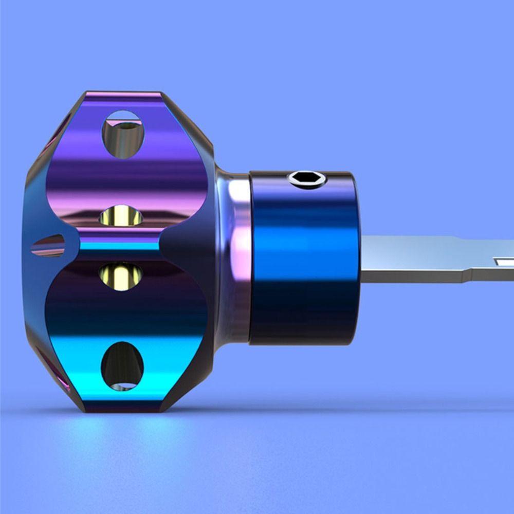 Key Bit Motorcycle Keychain Key Head Cover Decorative Motorcycle Key Head Shell Hexagon Keychain