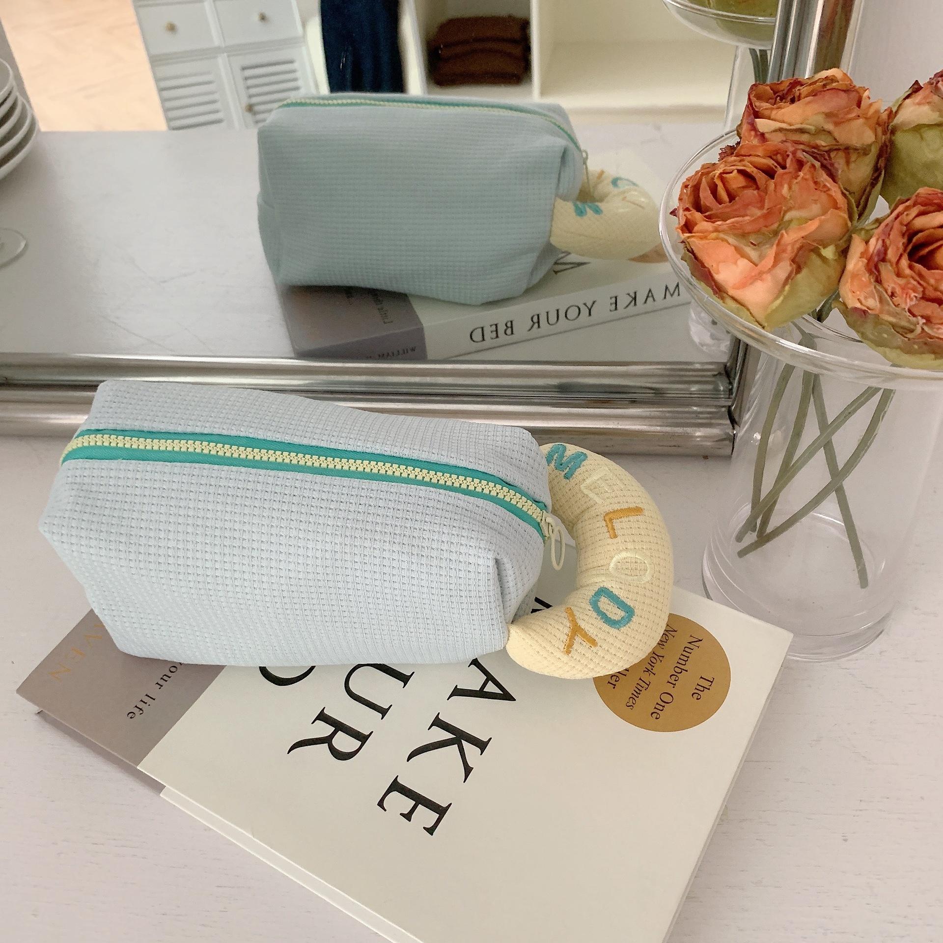 Женская высокая красота Симпатичная конфета Цвет Портативный Большой емкости Ручная косметическая сумка OneSize озеро синий