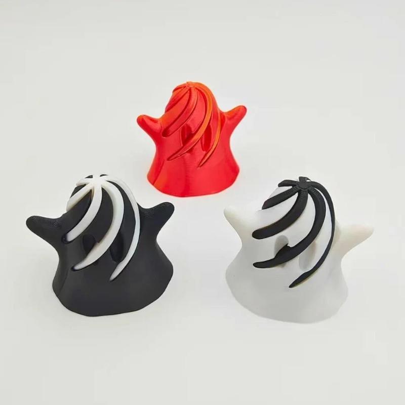 Halloween Home Decor 3D Printed Ghost Shape Spinning Desktop Office Ornament Halloween Christmas Collectible Gift Accessories