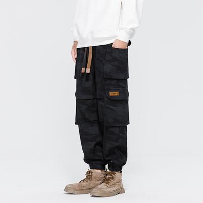 Pure Cotton Sanitary Pants Men's Casual Camouflage Multi Pocket Workwear Pants Loose Ankle Pants