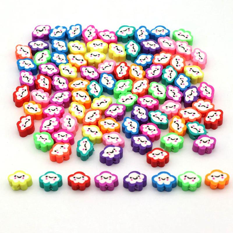 10mm Polymer Clay Beads - Fruit, Animal, Smiley Face Designs for DIY Jewelry Accessories