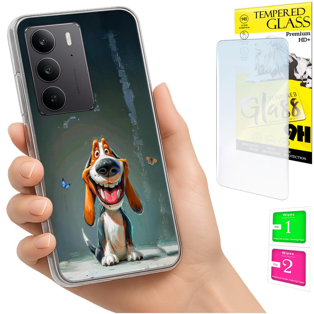 Etui Do Realme C75 / 14X 5G Obudowa Foto Case Plecki Piesek + Szkło 9H