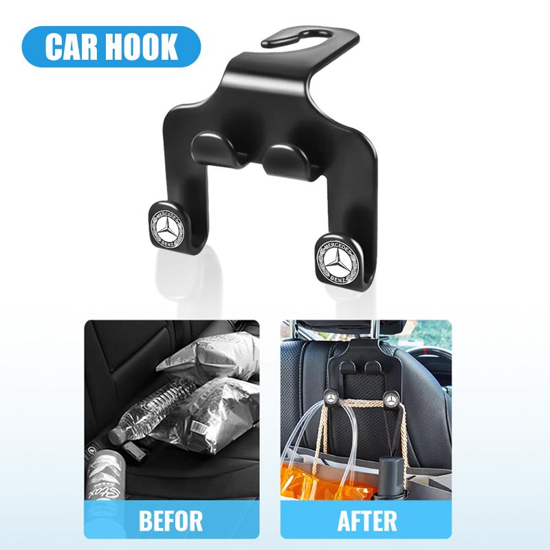 Car Seat Headrest Hook Multifunctional Storage Mobile Phone Holder For Mercedes Benz AMG W124 W202 W203 W204 W210 W211