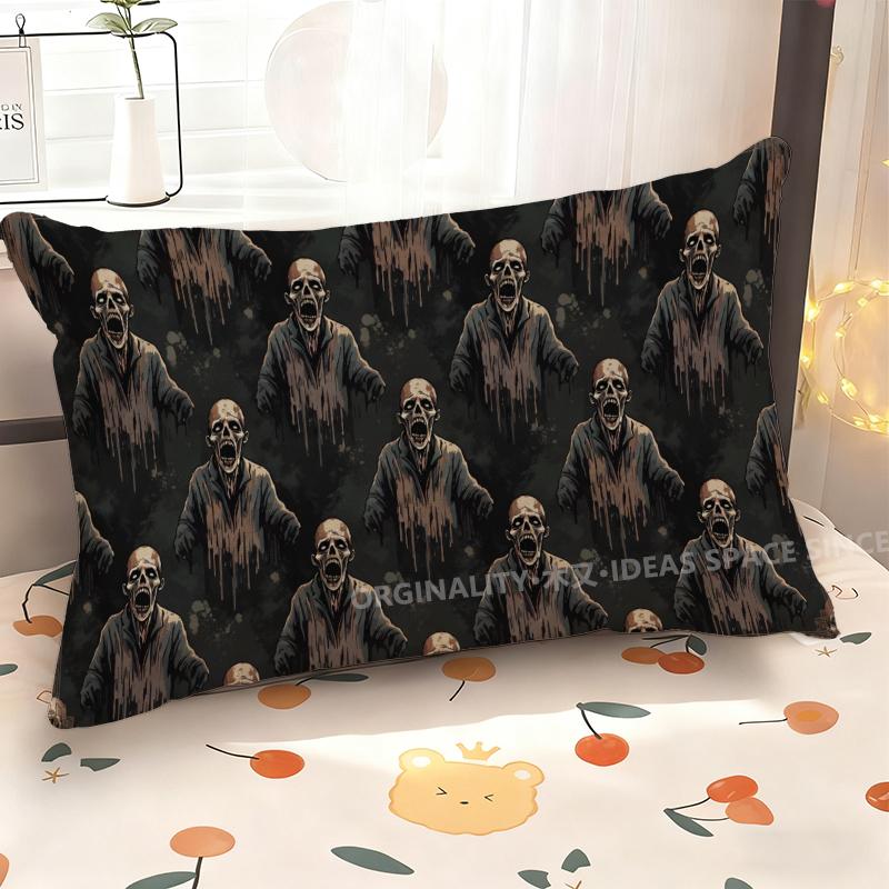 Zombie Skull Pattern Pillowcase Suitable For Sofa Bedroom Car Pillow Cover Cushion Rectangular Back Cushion