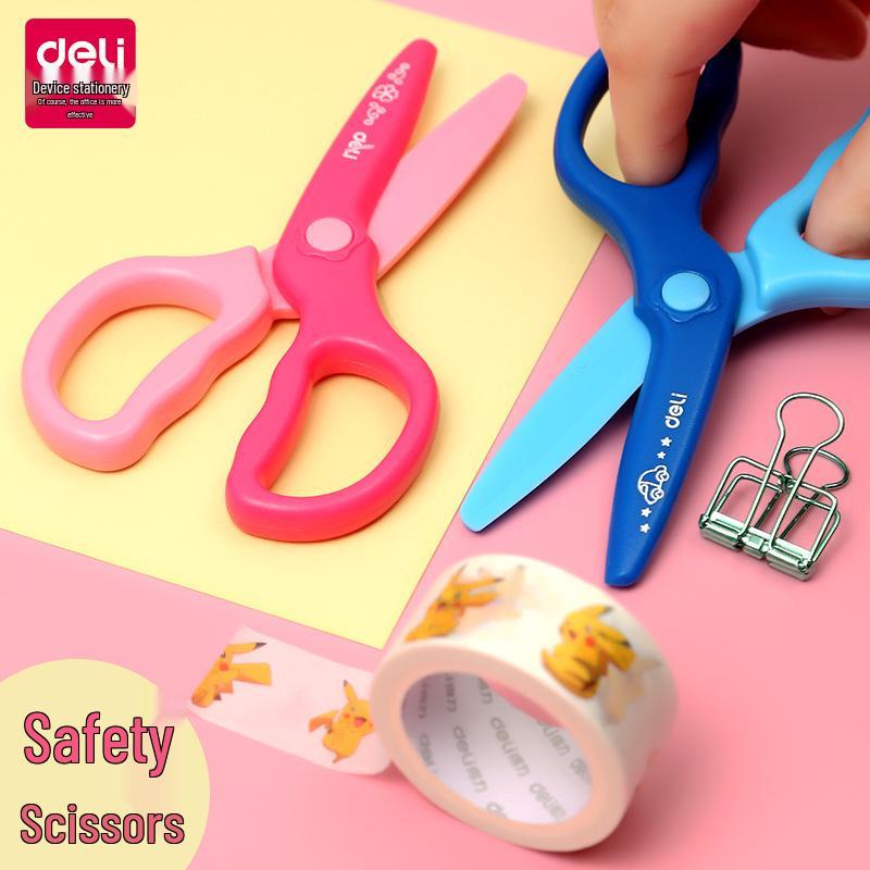 Deli 6067 All-Plastic Scissors for Children s DIY Paper Cutting 160 mm синий
