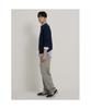 Binpolmen Textured Henley Neck Knit Navy
